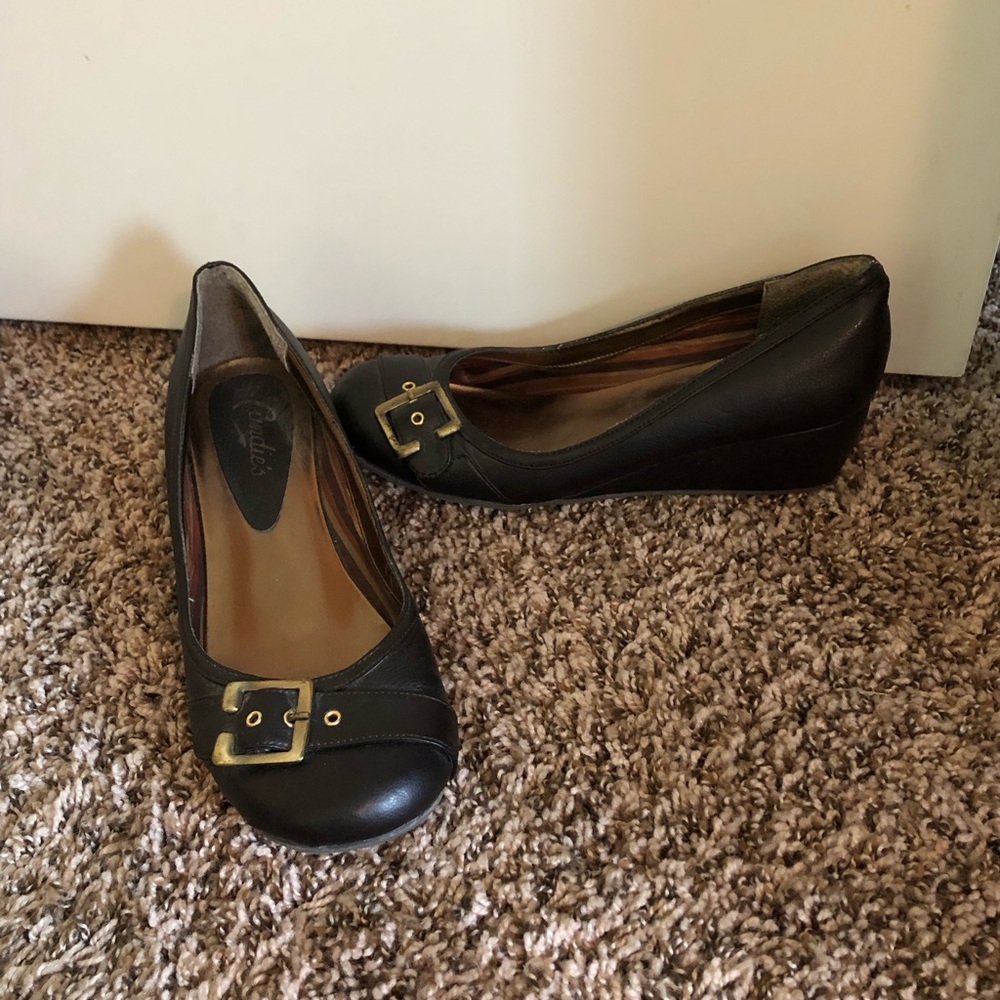Candies brown wedge shoes